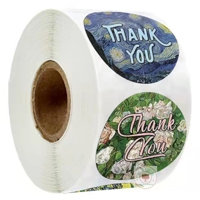 L'autocollant de papeterie marque les joints imprimables que le rose vous remercient Logo Stickers Pastry Wrapping 1 pouce