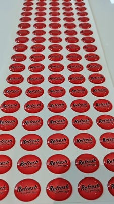 Autocollants voûtés époxydes de labels imprimant 3D Crystal Logo fait sur commande imperméable