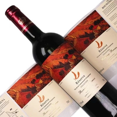 Labels de bouteille d'alcool de boisson alcoolisée de CMYK, brillant/Matt Embossing Customized Wine Label
