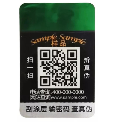 Labels de contrefaçon originaux de laser de Qr de code d'autocollant fait sur commande d'hologramme anti
