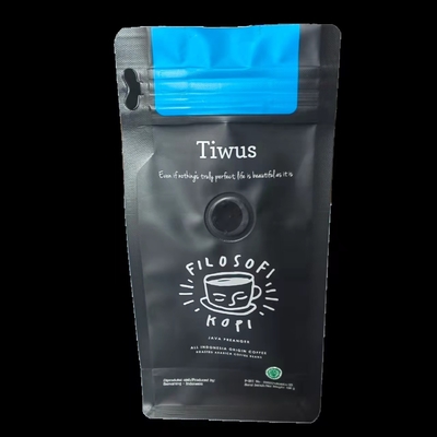 en plastique 1kg de sachet d'emballage de plastique de support tirette claire de café de poches avec la valve