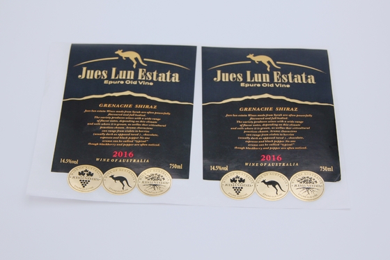 Les autocollants de joint d'aluminium de relief par autocollants argentés de label de vin imperméabilisent privé adhésif