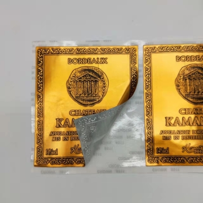 Matte de vinyle	Métal adhésif d'autocollants de label de vin pour la couleur de la bouteille CMYK