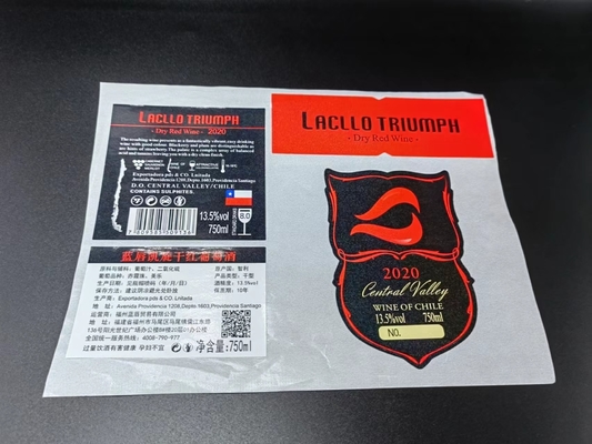 Les spiritueux imprimables d'autocollants de label de vin appellent la tequila de relief de Logo Stickers Vodka Whisky Rum