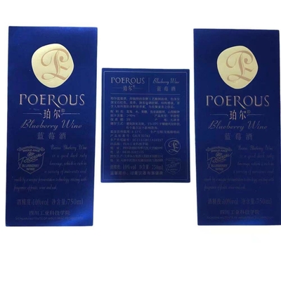 Labels personnalisés de bouteille de whiskey imprimant les autocollants de relief privés de joint d'aluminium