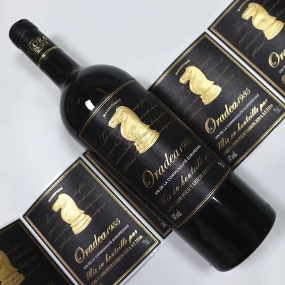 Les autocollants de label de vin rouge empaquettent l'adhésif imperméable imprimé d'anniversaire