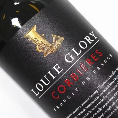 Labels gravants en refief ISO14001 de feuille d'or de luxe d'autocollants de bouteille de vin de Noël de Halloween
