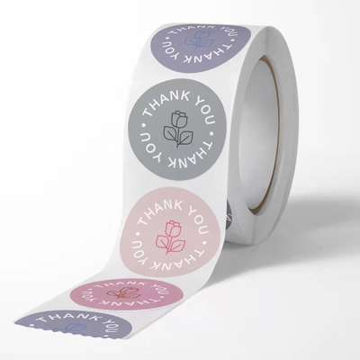 L'autocollant de papeterie marque les joints imprimables que le rose vous remercient Logo Stickers Pastry Wrapping 1 pouce