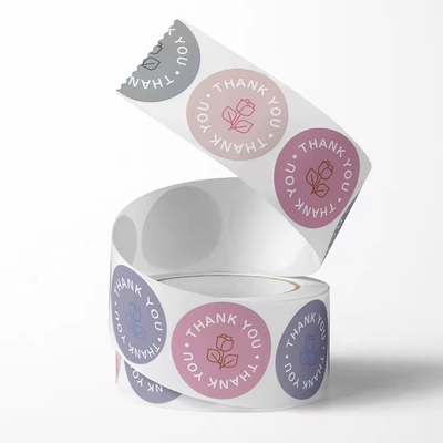 L'autocollant de papeterie marque les joints imprimables que le rose vous remercient Logo Stickers Pastry Wrapping 1 pouce
