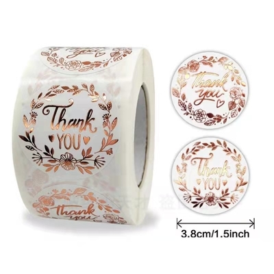 Le rose d'emballage d'autocollant de label de Papier d'emballage a personnalisé les labels imprimables 3x3 imprimable 2x2 de cercle