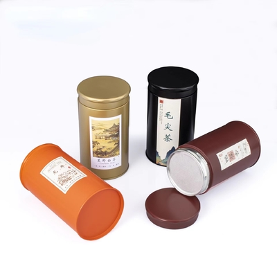 Le safran blanc Tin Box Cylinder Jar Nice peut 180 grammes autour du fer-blanc en métal imprimé