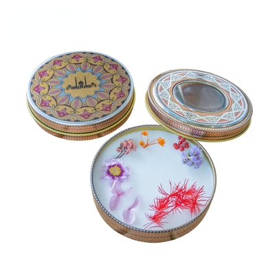 Fenêtre transparente Tray Inside Book Shape d'acier inoxydable Tin Box For Tea Packaging