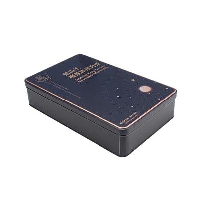 Gâteau de luxe de lune de cas de Tin Boxes Container Square Biscuit en métal de portefeuille rectangulaire