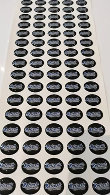 Autocollants voûtés époxydes de labels imprimant 3D Crystal Logo fait sur commande imperméable