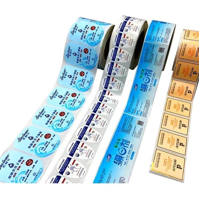 L'emballage fait sur commande d'autocollant de label de feuille d'or roulent le courant ascendant auto-adhésif de labels d'expédition direct