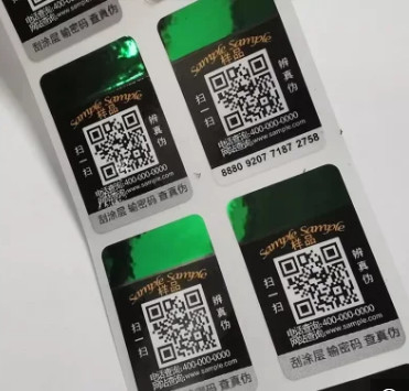 Labels de contrefaçon originaux de laser de Qr de code d'autocollant fait sur commande d'hologramme anti