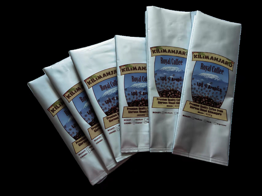 en plastique 1kg de sachet d'emballage de plastique de support tirette claire de café de poches avec la valve